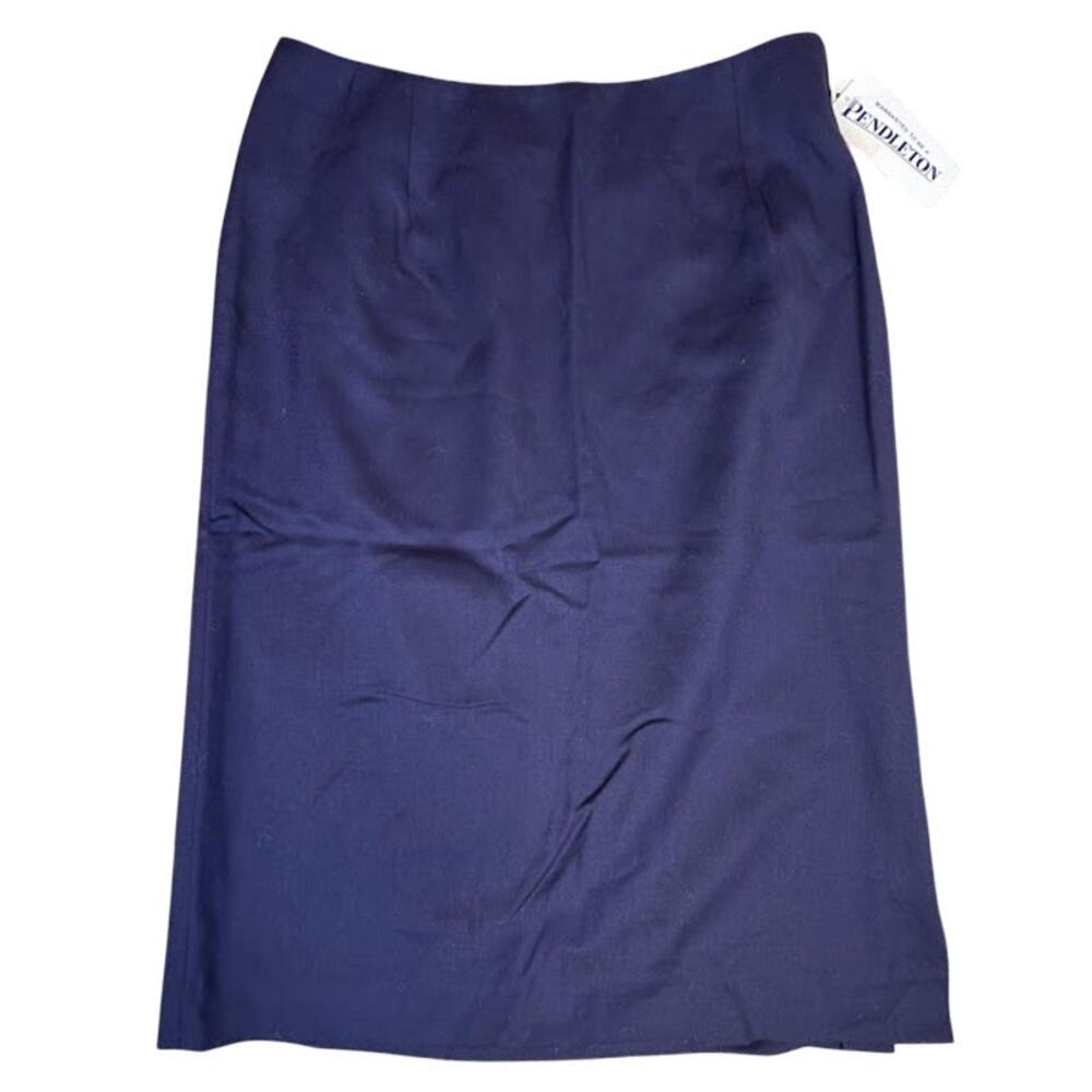 NWT Vintage Pendleton Stretch Wool Pencil Skirt Sz 10 Blue USA $118 MSRP